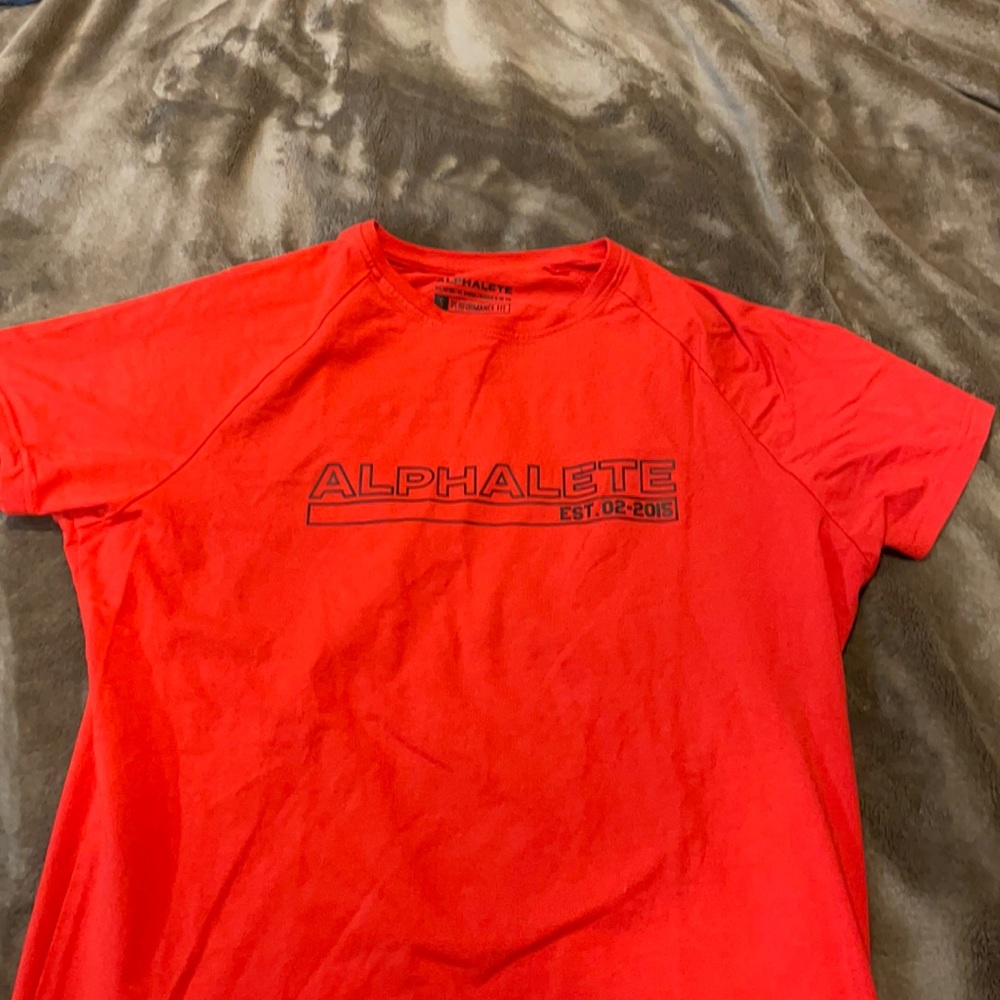 S Flame Red Alphalete shirt